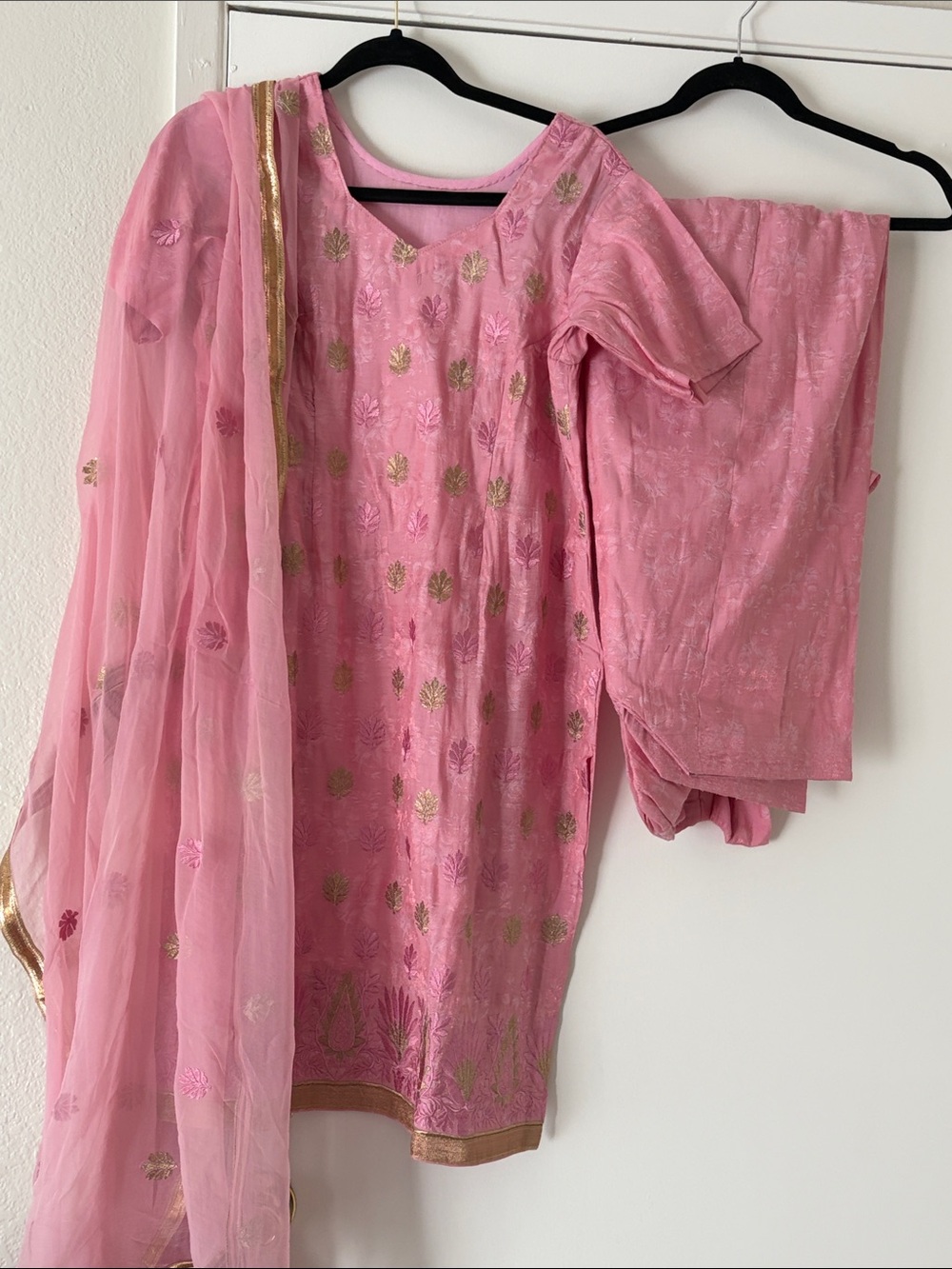 Elegant Pink Embroidered Women's Salwar Kameez with Dupatta Indian suit